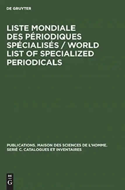 Buy Liste mondiale des périodiques spécialisés / World list of specialized periodicals (English, No Contributor) — BookShops.in