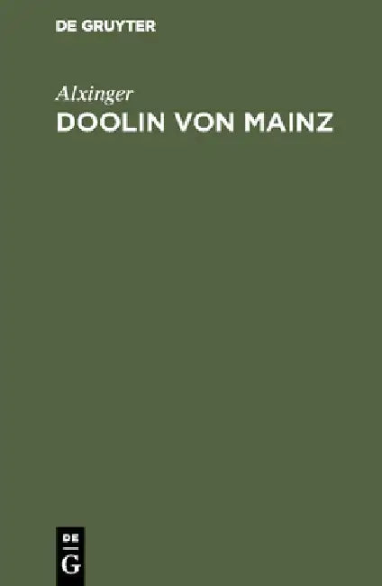 Buy Doolin von Mainz (English, Alxinger) — BookShops.in