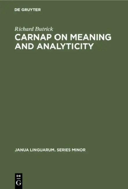 Buy Carnap on Meaning and Analyticity (English, Richard Butrick) — BookShops.in