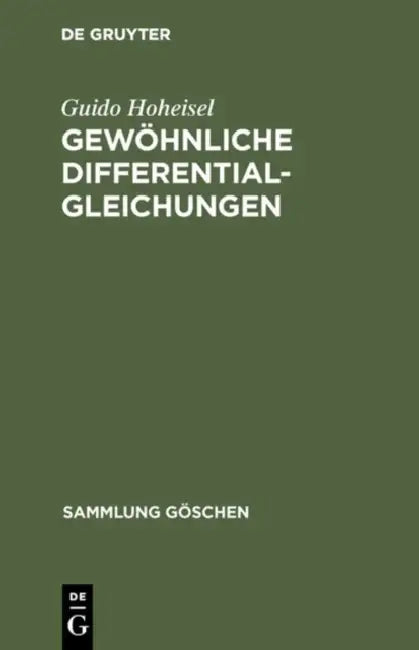 Buy Gewöhnliche Differentialgleichungen (English, Guido Hoheisel) — BookShops.in