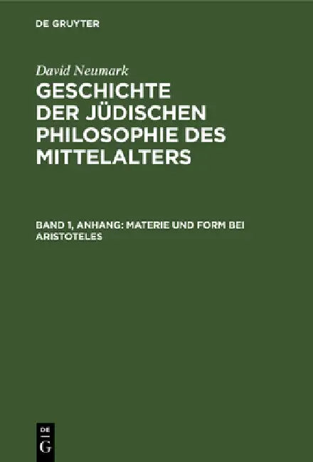 Buy Materie Und Form Bei Aristoteles (English, David Neumark) — BookShops.in