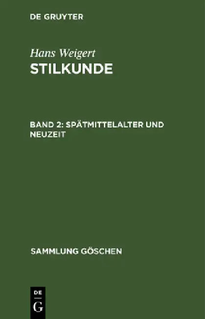 Buy Spätmittelalter Und Neuzeit (English, Hans Weigert) — BookShops.in