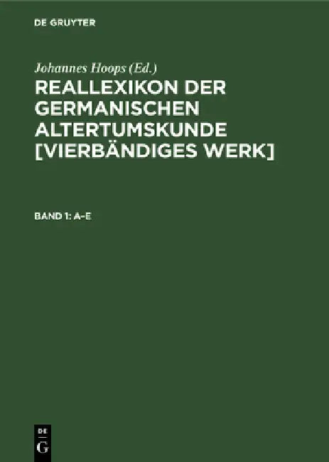 Buy A-E (English, Johannes Hoops) — BookShops.in