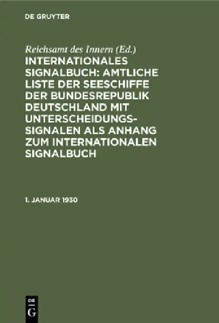 Buy 1. Januar 1930 (English, Reichsamt Des Innern) — BookShops.in