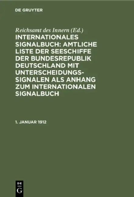 Buy 1. Januar 1912 (English, Reichsamt Des Innern) — BookShops.in