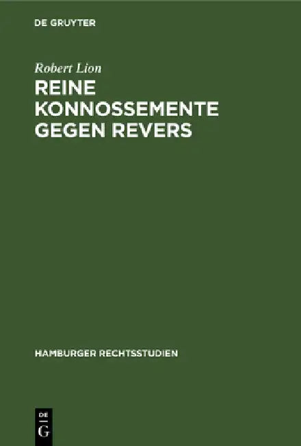 Buy Reine Konnossemente Gegen Revers (English, Robert Lion) — BookShops.in