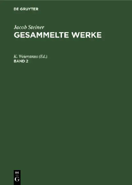 Buy Jacob Steiner (English, K. Weierstrass) — BookShops.in