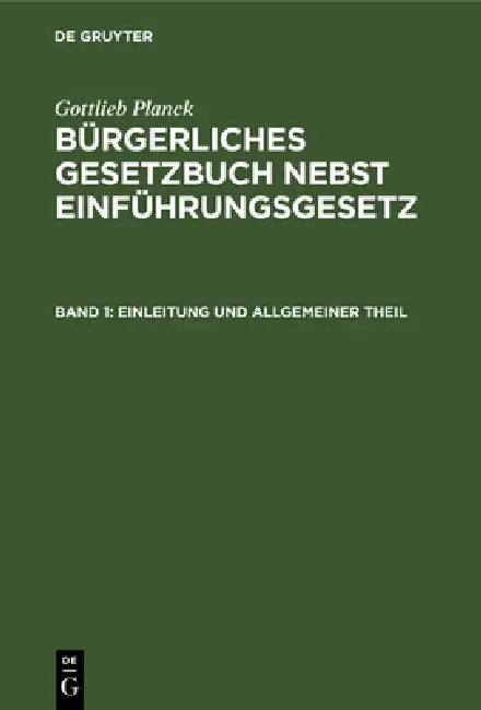 Buy Einleitung Und Allgemeiner Theil (English, Gottlieb Planck) — BookShops.in