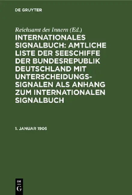 Buy 1. Januar 1906 (English, Reichsamt Des Innern) — BookShops.in
