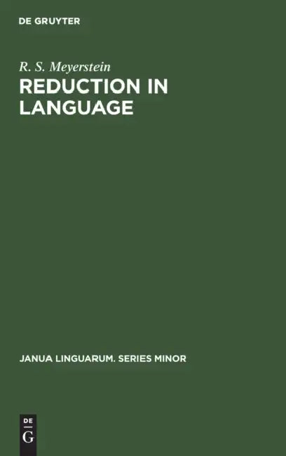 Buy Reduction in Language (English, R. S. Meyerstein) — BookShops.in