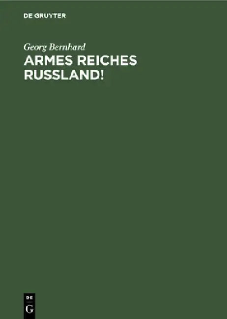 Buy Armes Reiches Rußland! (English, Georg Bernhard) — BookShops.in