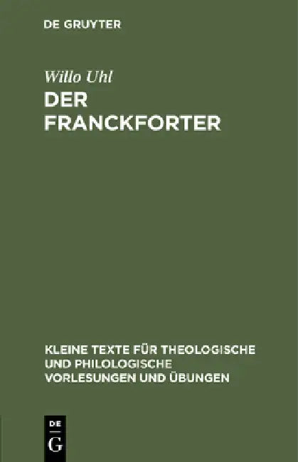 Buy Der Franckforter (English, Willo Uhl) — BookShops.in
