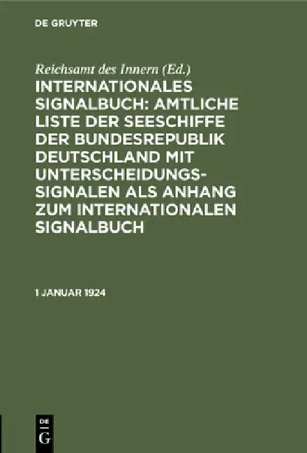 Buy 1 Januar 1924 (English, Reichsamt Des Innern) — BookShops.in