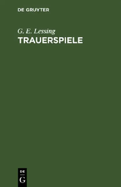Buy Trauerspiele (English, G. E. Lessing) — BookShops.in