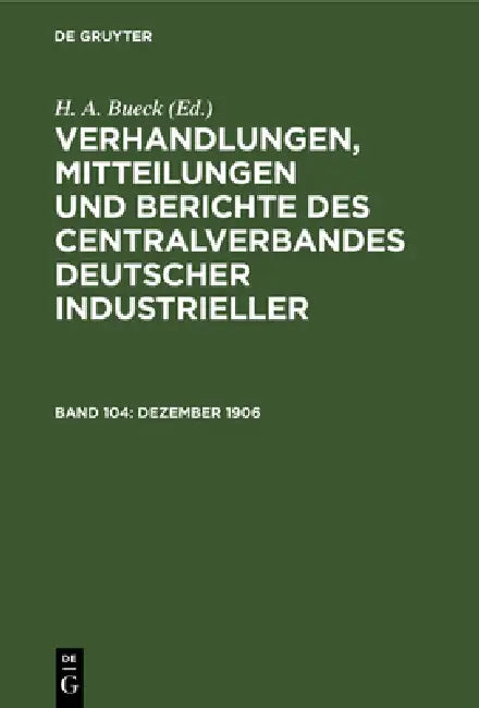 Buy Dezember 1906 (English, H. A. Bueck) — BookShops.in