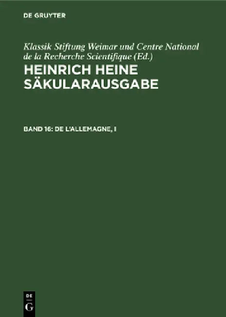 Buy de l'Allemagne, I (English, Claude Pichois) — BookShops.in