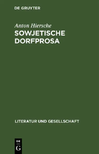 Buy Sowjetische Dorfprosa (English, Anton Hiersche) — BookShops.in