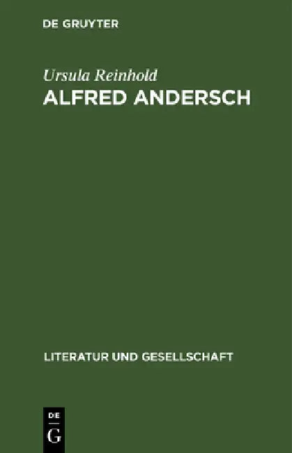 Buy Alfred Andersch (English, Ursula Reinhold) — BookShops.in