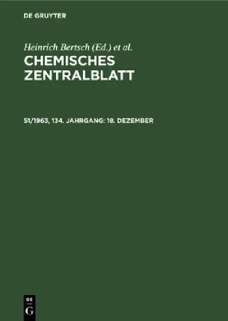 Buy 18. Dezember (English, Deutsche Chemische Gesellschaft | Heinrich Bertsch | Wilhelm Klemm) — BookShops.in