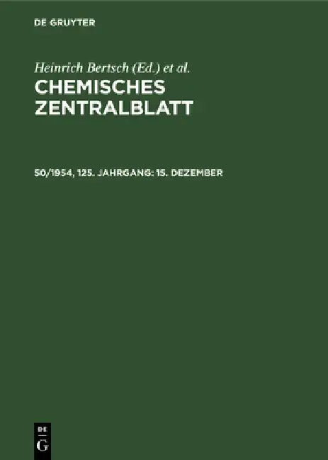 Buy 15. Dezember (English, Deutsche Chemische Gesellschaft | Heinrich Bertsch | Wilhelm Klemm) — BookShops.in