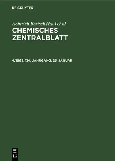 Buy 23. Januar (English, Deutsche Chemische Gesellschaft | Heinrich Bertsch | Wilhelm Klemm) — BookShops.in