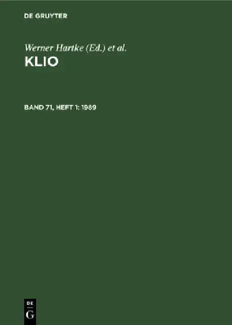 Buy 1989 (English, Zentralinstitut Für Alte Geschichte Und | Werner Hartke | Rigobert Günther) — BookShops.in