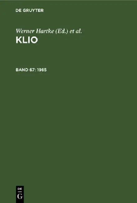 Buy 1985 (English, Zentralinstitut Für Alte Geschichte Und | Werner Hartke | Rigobert Günther) — BookShops.in