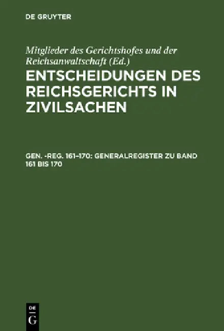 Buy Generalregister Zu Band 161 Bis 170 (English, H. Schock) — BookShops.in