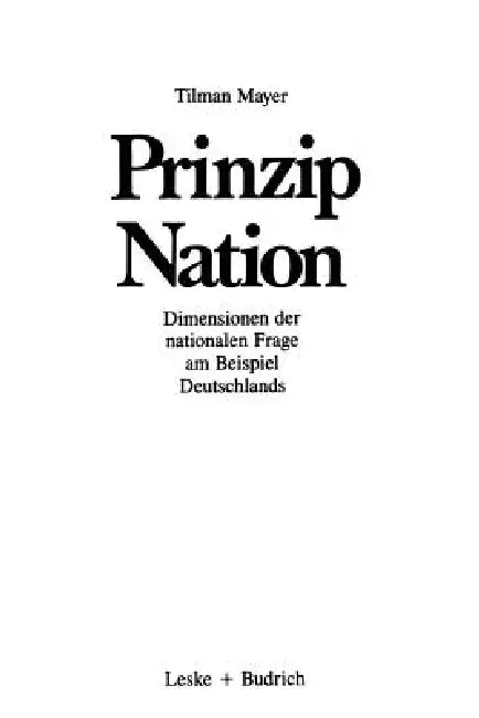 Buy Prinzip Nation (English, Tilman Mayer) — BookShops.in