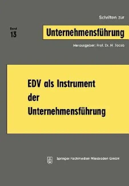 Buy EDV ALS Instrument Der Unternehmensführung (English, H. Jacob) — BookShops.in