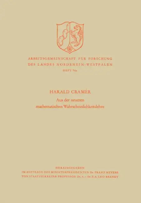 Buy Aus der neueren mathematischen Wahrscheinlichkeitslehre (English, Harald Cramér | Harald Cramér) — BookShops.in