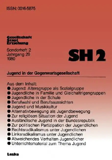 Buy Jugend in Der Gegenwartsgesellschaft (English, Bernhard Schäfers) — BookShops.in
