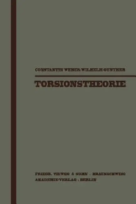 Buy Torsionstheorie (English, Constantin Weber | Wilhelm Günther) — BookShops.in