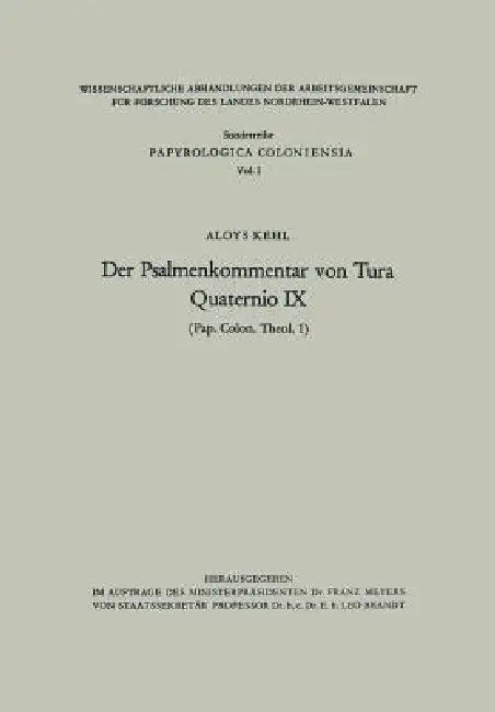 Buy Der Psalmenkommentar Von Tura (English, Aloys Kehl) — BookShops.in