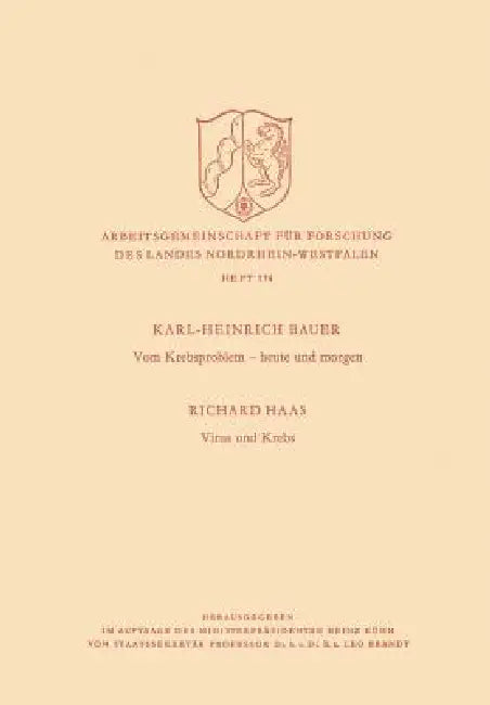 Buy Vom Krebsproblem -- Heute Und Morgen. Virus Und Krebs (English, Richard Haas) — BookShops.in