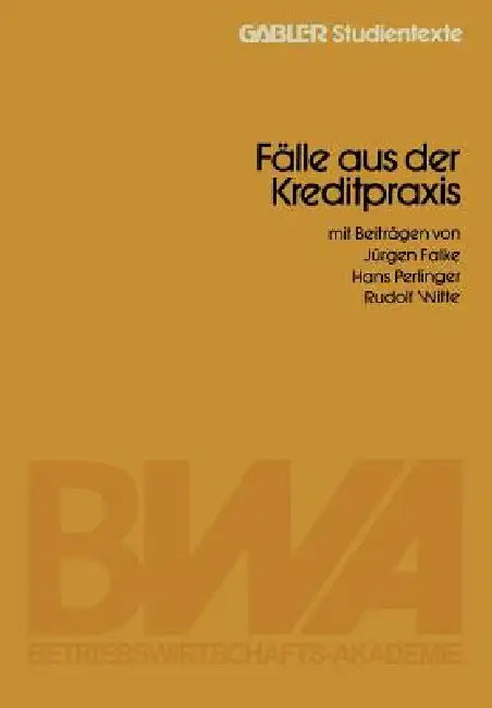Buy Fälle Aus Der Kreditpraxis (English, Jürgen Falke) — BookShops.in