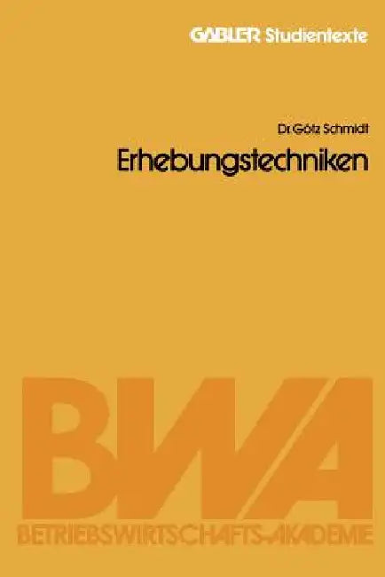 Buy Erhebungstechniken (English, Götz Schmidt) — BookShops.in