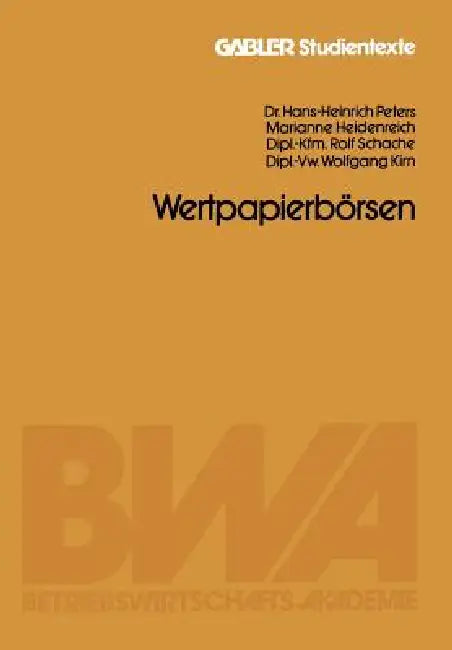 Buy Wertpapierbörsen (English, Hans-Heinrich Peters) — BookShops.in