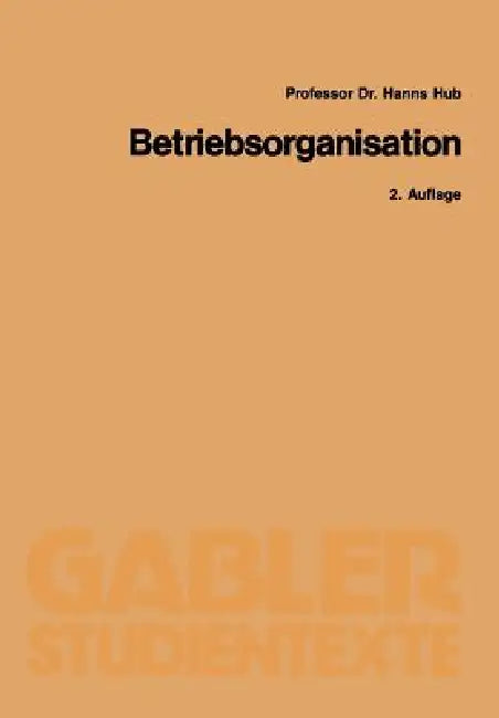 Buy Betriebsorganisation (English, Hanns Hub) — BookShops.in