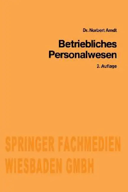Buy Betriebliches Personalwesen (English, Norbert Arndt) — BookShops.in
