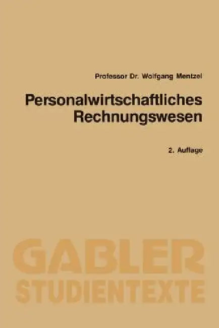 Buy Personalwirtschaftliches Rechnungswesen (English, Wolfgang Mentzel) — BookShops.in