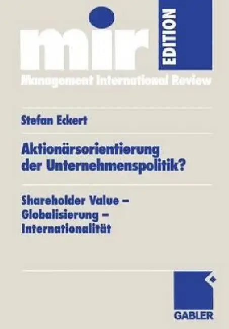 Buy Aktionärsorientierung Der Unternehmenspolitik? (English, Stefan Eckert) — BookShops.in