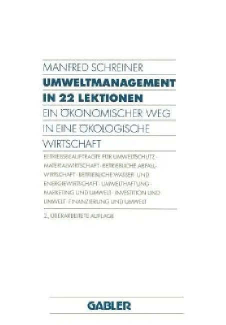 Buy Umweltmanagement in 22 Lektionen (English, Manfred Schreiner) — BookShops.in