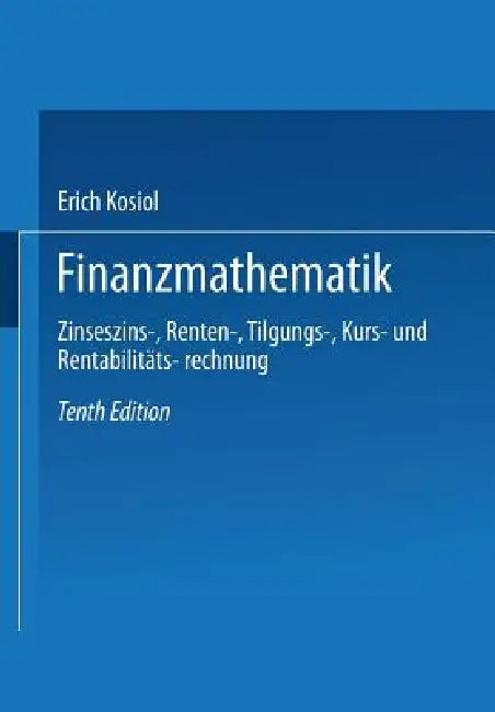 Buy Finanzmathematik (English, Erich Kosiol) — BookShops.in
