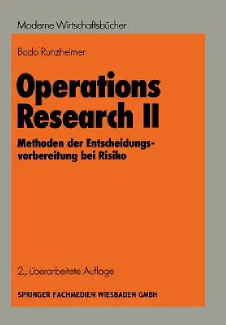 Buy Operations Research II (English, Bodo Runzheimer) — BookShops.in