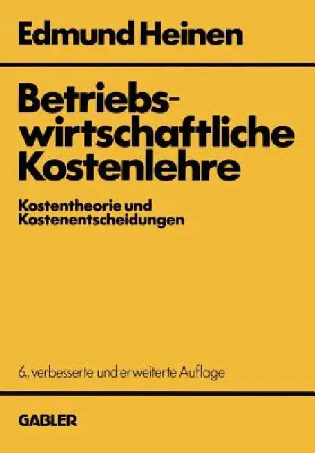 Buy Betriebswirtschaftliche Kostenlehre (English, Edmund Heinen) — BookShops.in