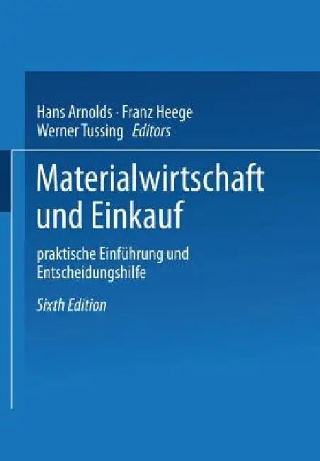 Buy Materialwirtschaft Und Einkauf (English, Hans Arnolds) — BookShops.in