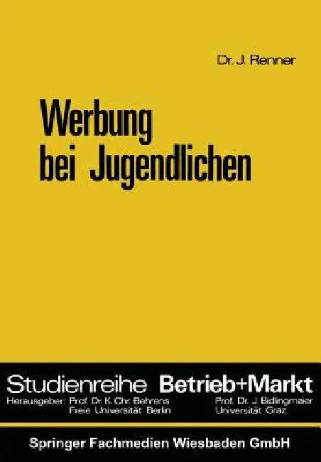 Buy Werbung Bei Jugendlichen (English, Johannes Renner) — BookShops.in