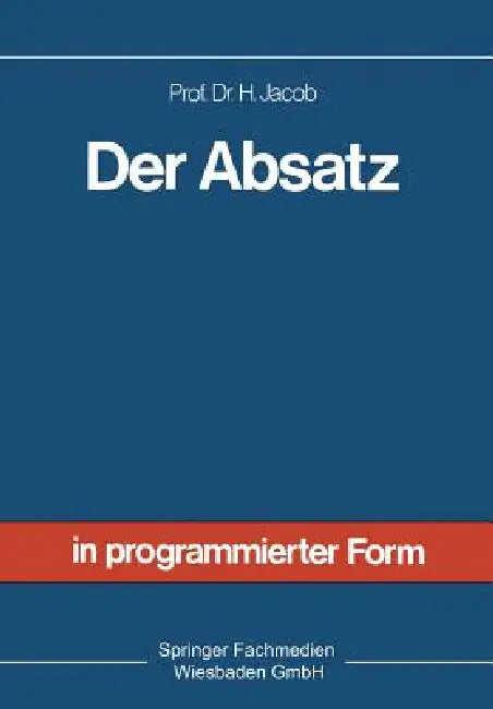 Buy Der Absatz (English, Herbert Jacob) β BookShops.in