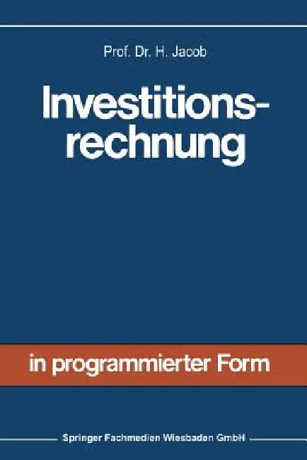 Buy Investitionsrechnung (English, Herbert Jacob) β BookShops.in